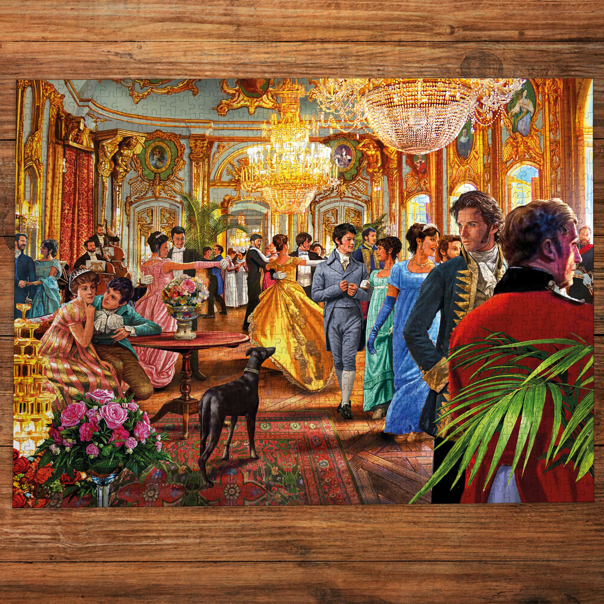 Gibsons Jigsaw puzzle titled 'A Regency Affair' with a colourful illustration of a historical scene.