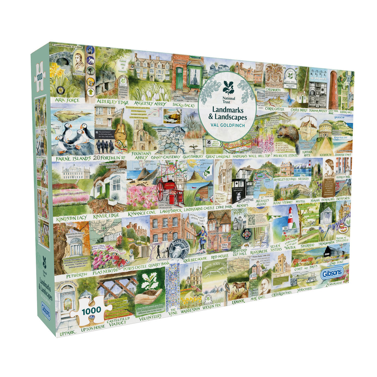 Gibsons National Trust: Landmarks & Landscapes 1000 Piece Jigsaw Puzzle for Adults