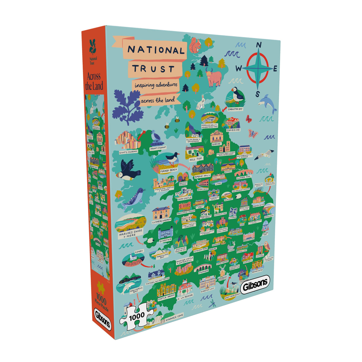 Gibsons National Trust Across the Land 1000 Piece Jigsaw Puzzle for Adults