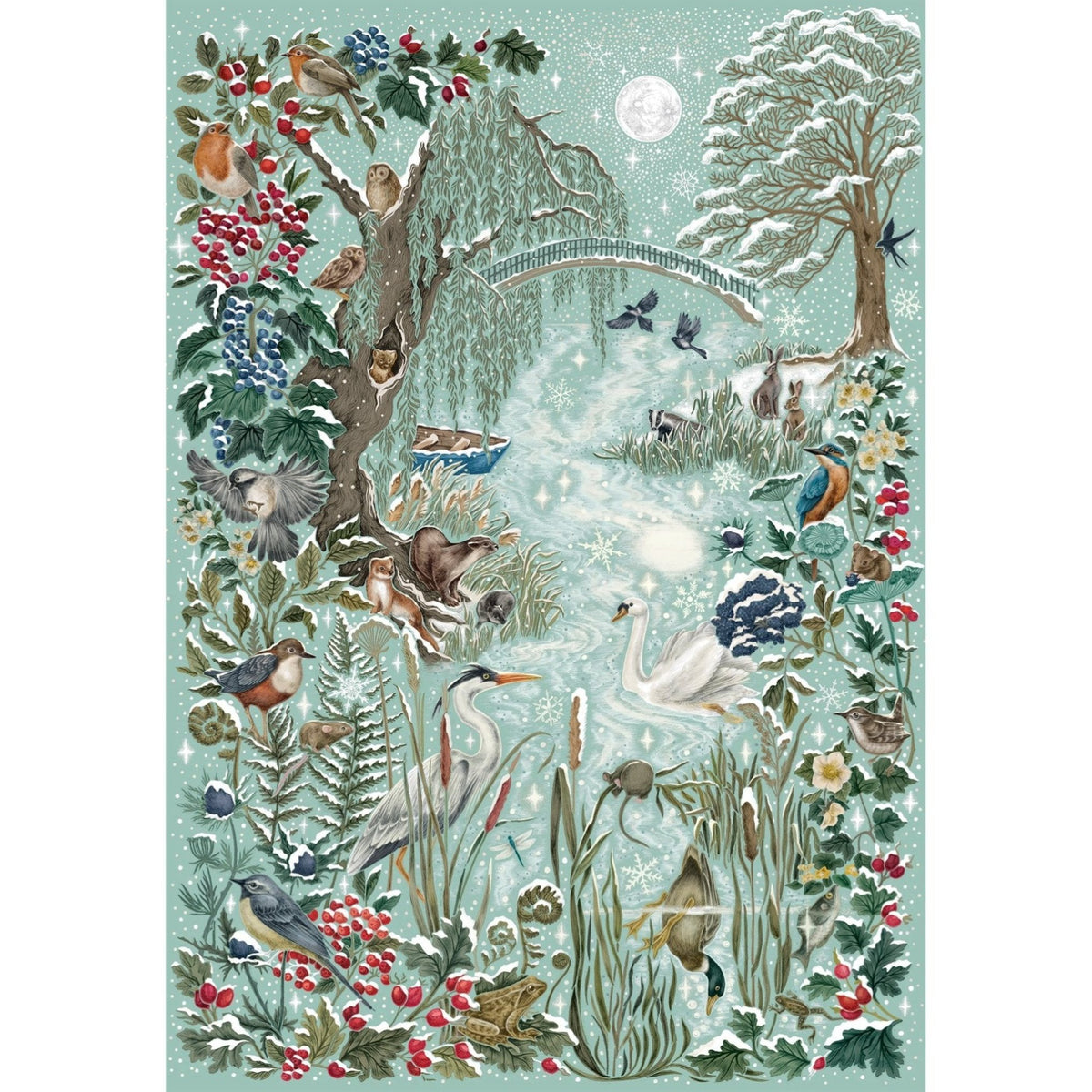 gibsons games the art file: frosted river 1000 piece jigsaw puzzle beautiful full poster artwork