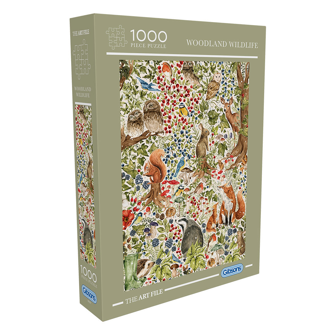 Woodland Wildlife 1000 Piece Jigsaw Puzzle Art File Gibsons in box