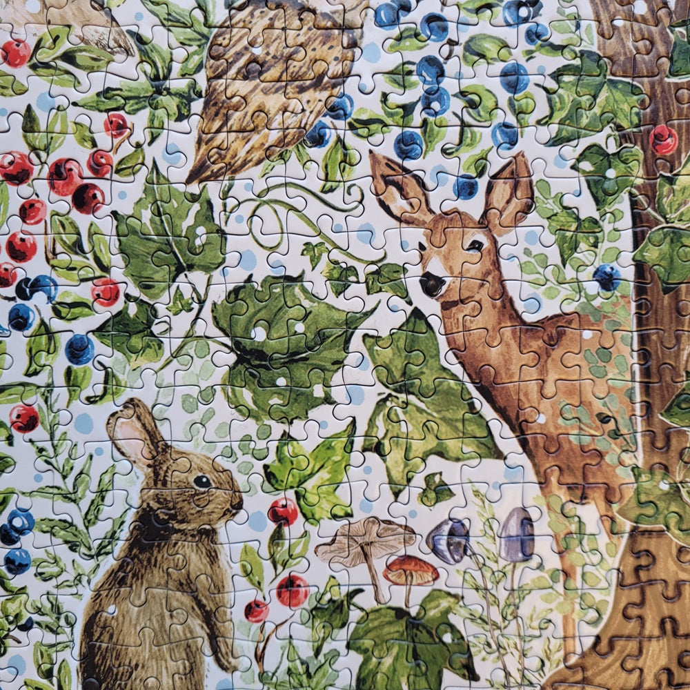 Woodland Wildlife 1000 Piece Jigsaw Puzzle Art File Gibsons beautiful detail of rabbit and dear