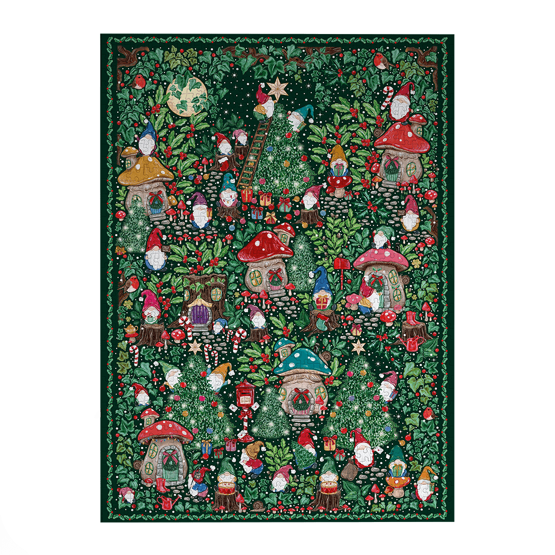 Gibsons The Art File: Christmas Village 1000 Piece Jigsaw Puzzle made up on white background