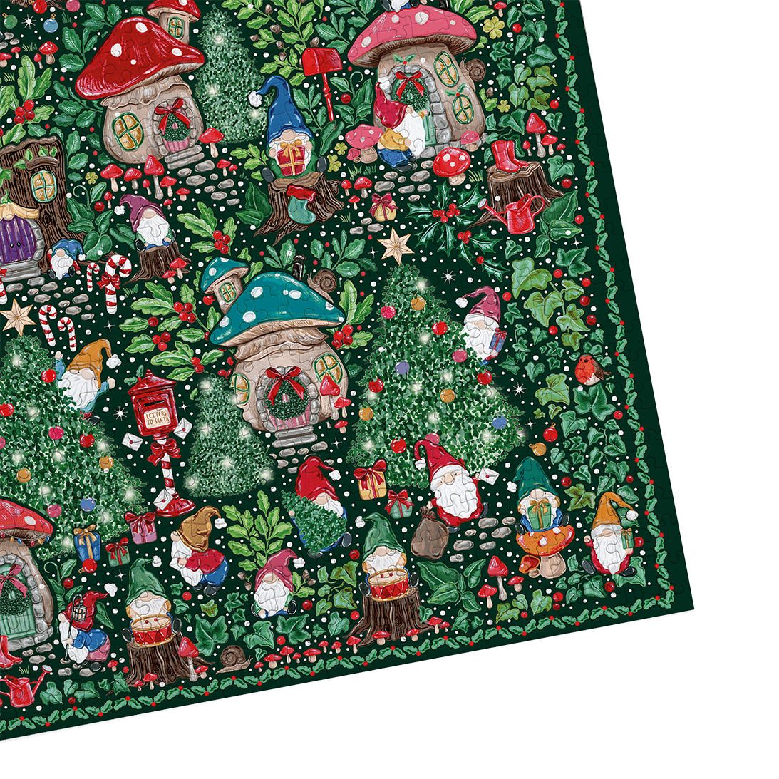 Gibsons The Art File: Christmas Village 1000 Piece Jigsaw Puzzle made up detail on white background