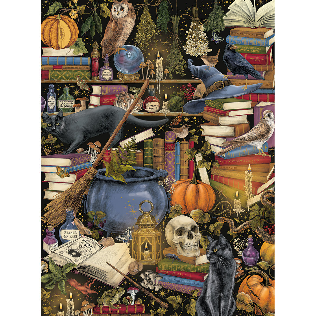 Gibsons The Art File Witchcraft 1000 Piece Halloween Spooky Jigsaw Puzzle for Adults Poster