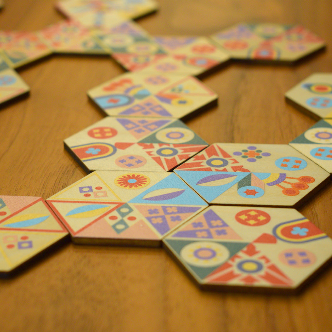 Tegula Game wooden tiles detail