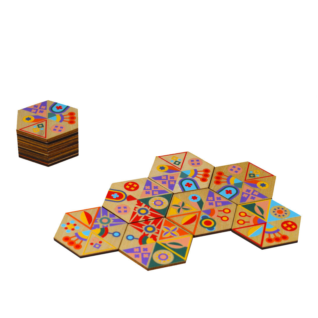 Tegula Game wooden tiles detail