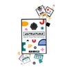 Abstractable art kit packaging with colorful abstract shapes and a minimalist design.