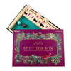 Shut the Box game set with decorative packaging on a white background