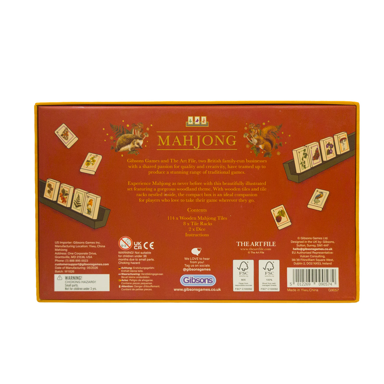 Mahjong back side of the box