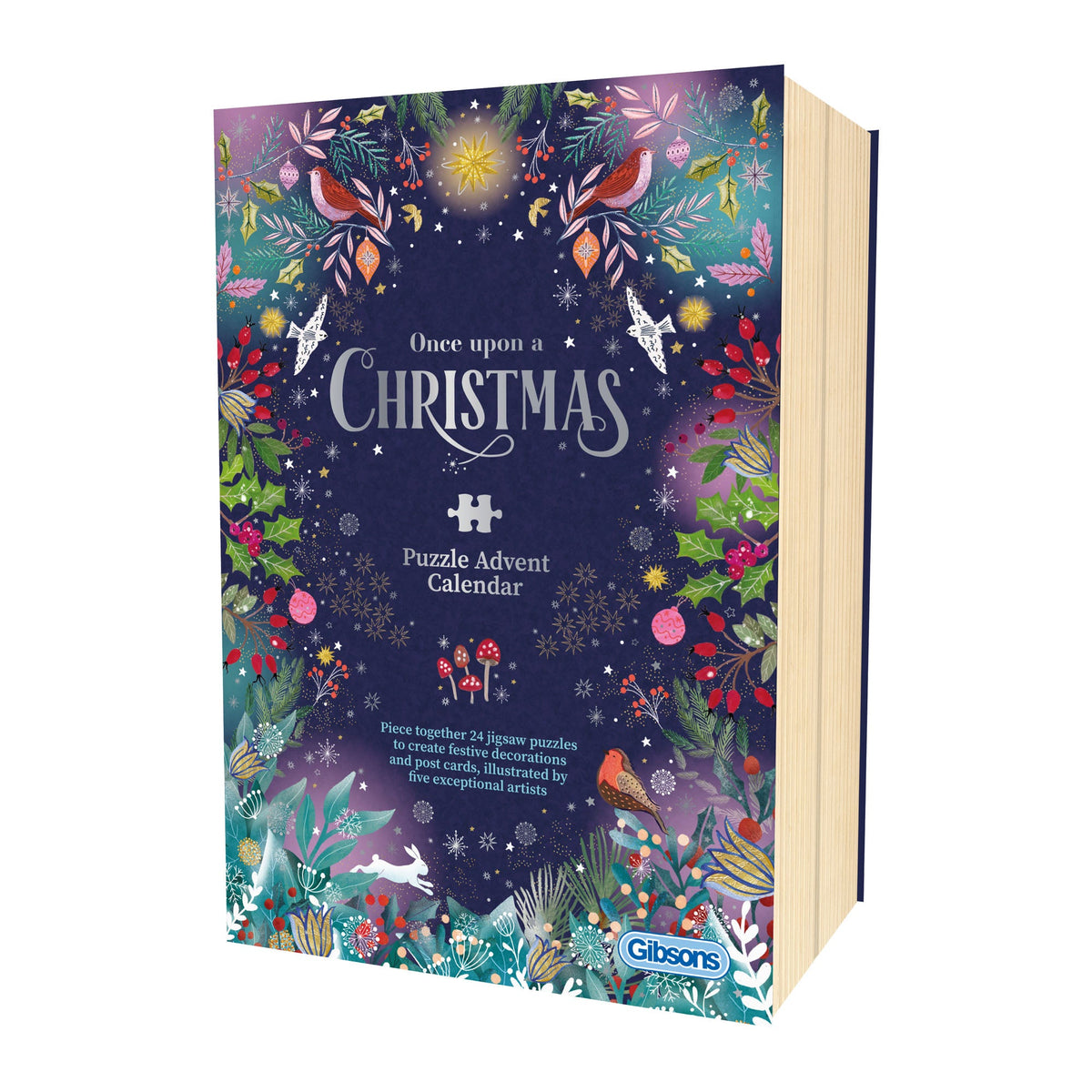 Gibsons puzzle advent calendar with festive design on a white background