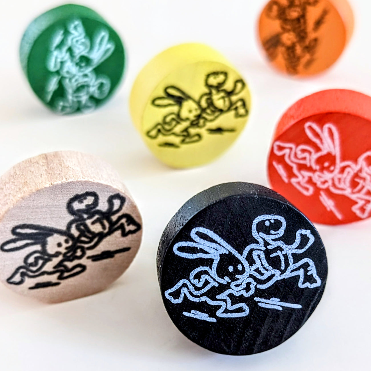 Round wooden game tokens