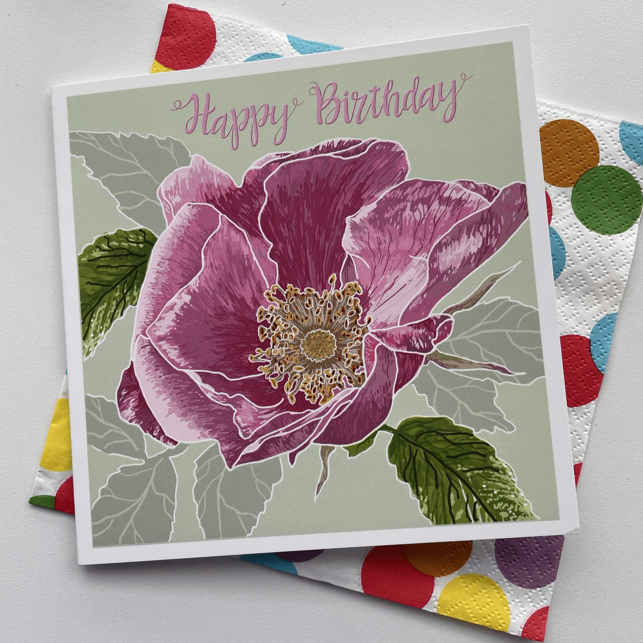 Wild Rose Birthday Card