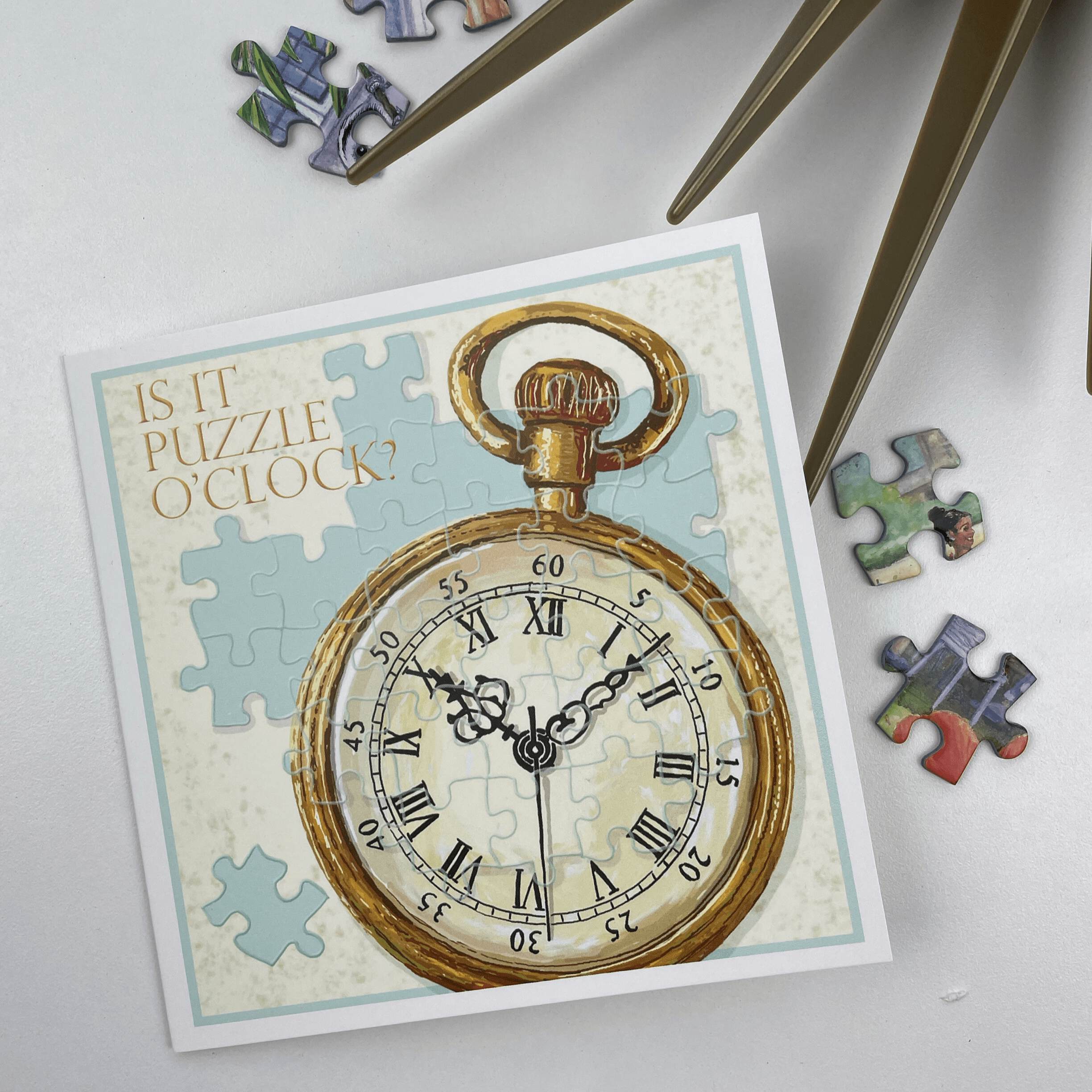 Puzzle O'Clock Greetings Card