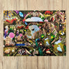 Haddon Hall 1000 Piece Jigsaw Puzzle by Gibsons made up on wooden table with box on top