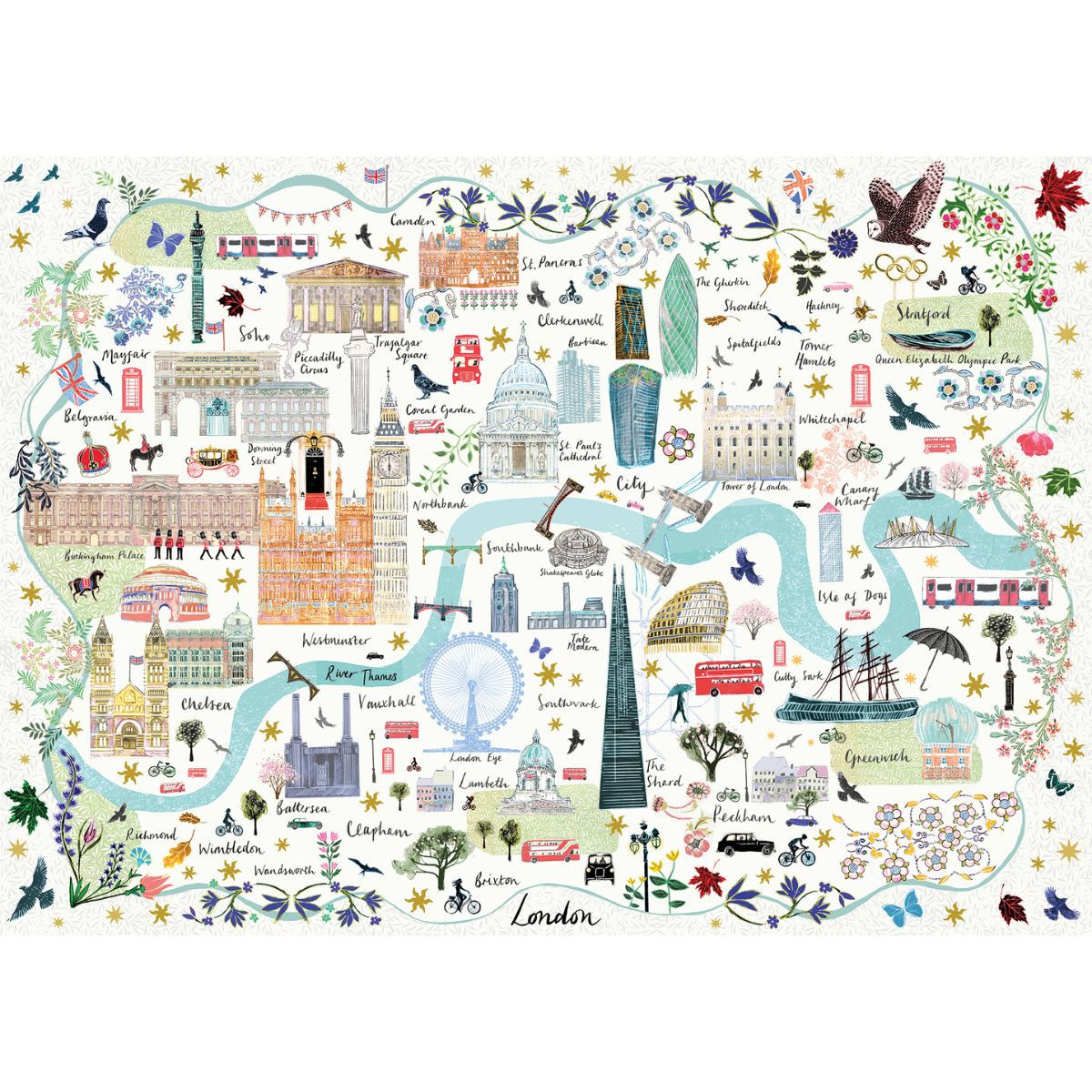 Gibsons Map of London 1000 Piece Jigsaw Puzzle for Adults