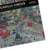 Gibsons Piccadilly Then and Now 1000 piece jigsaw puzzle made up detail on white background
