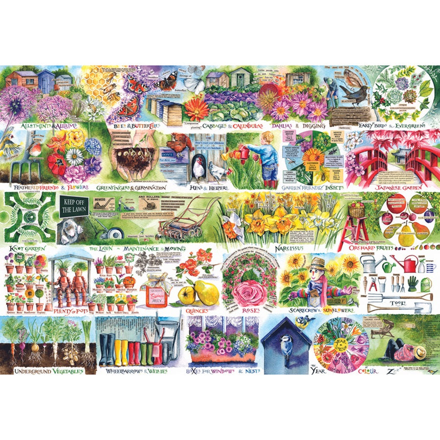 Wheelbarrows & Wellies 1000 piece jigsaw puzzle from Gibsons