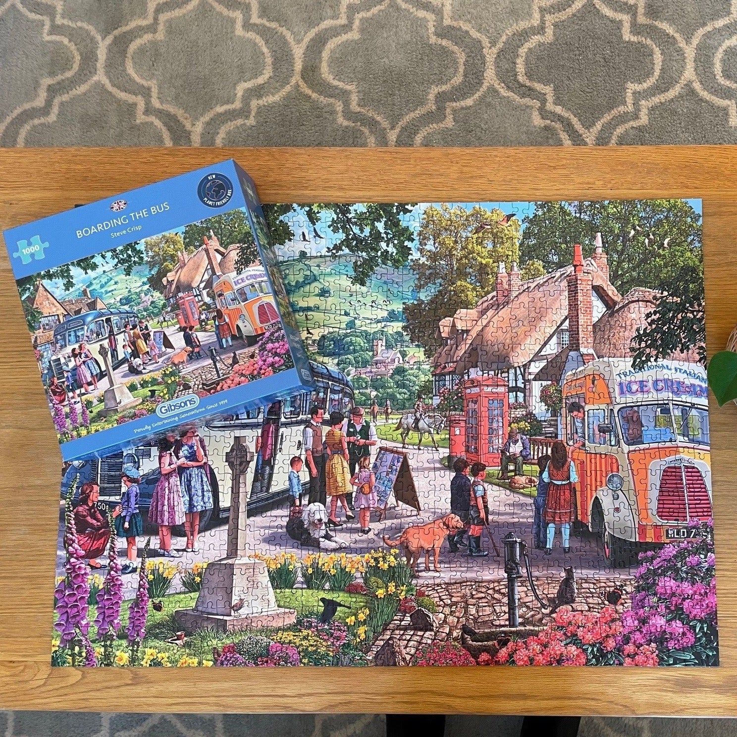 boarding the bus 1000 piece jigsaw puzzle by steve crisp