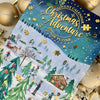 A close up of a Christmas advent calendar from Gibsons with gold baubles around the edge.