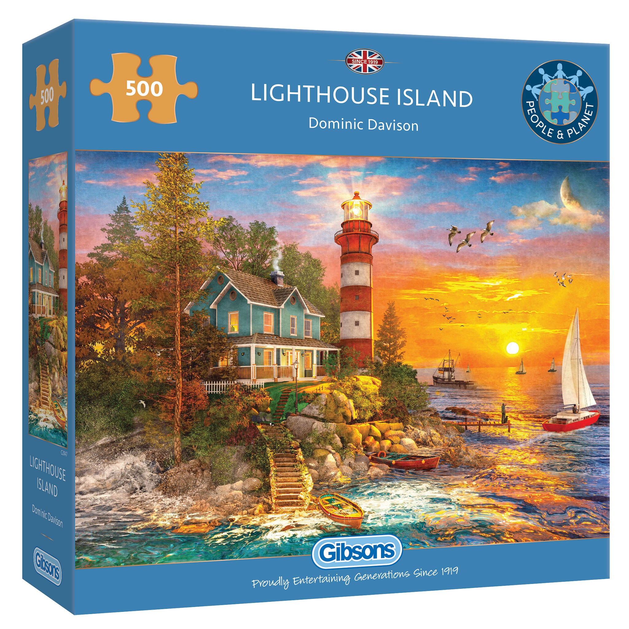 Lighthouse island 500 piece jigsaw puzzle by dominic davison