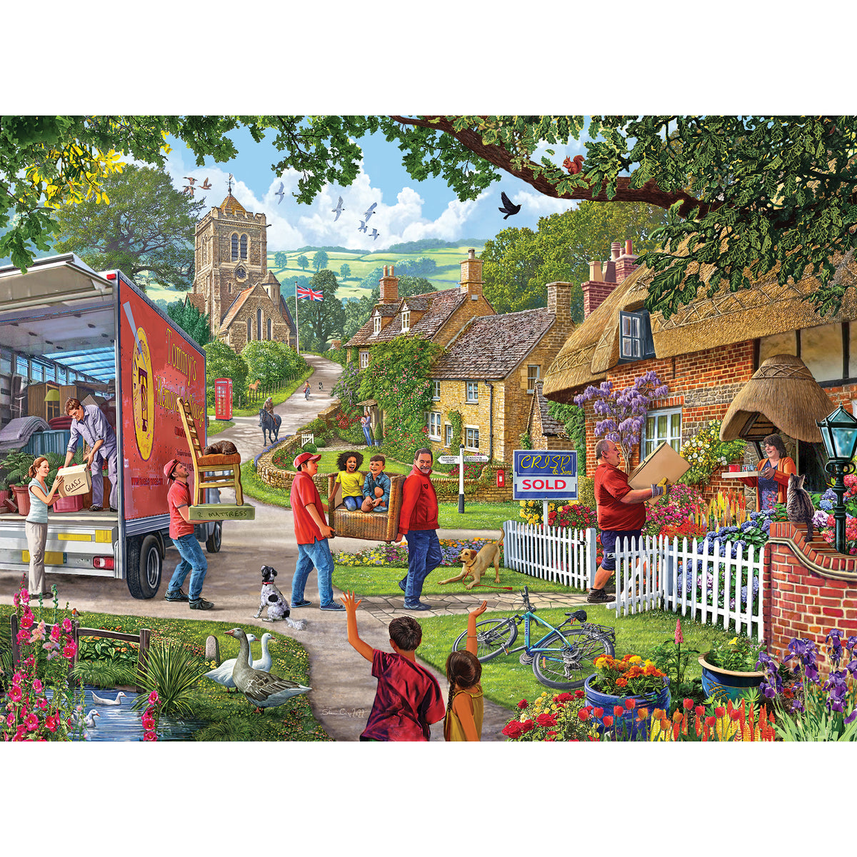 Moving Day 500 piece jigsaw puzzle by gibsons games, painted by steve crisp
