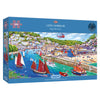 looe harbour 636 piece panoramic jigsaw puzzle by gibsons games
