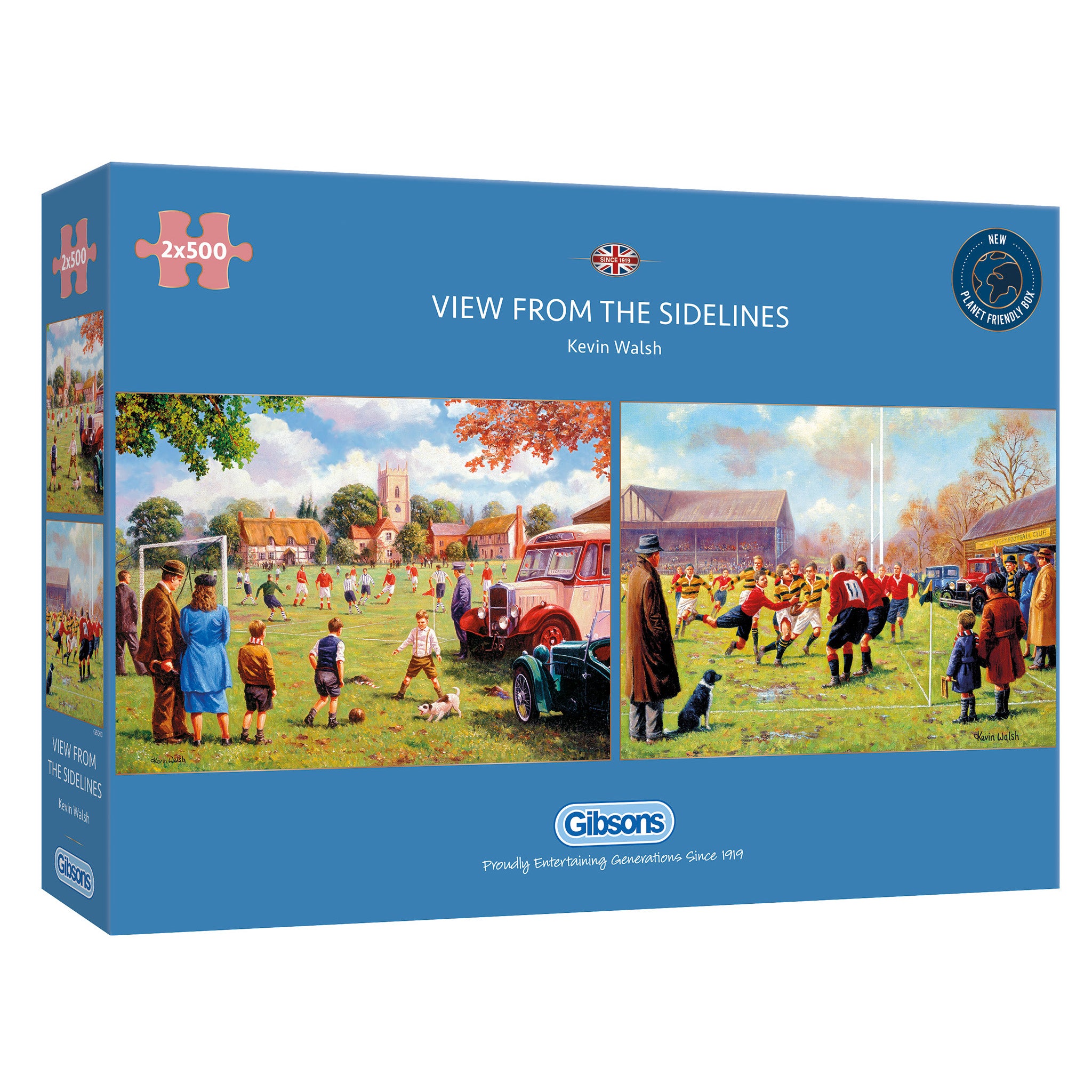 View from the sidelines 2x 500 piece jigsaw multibox by gibsons games