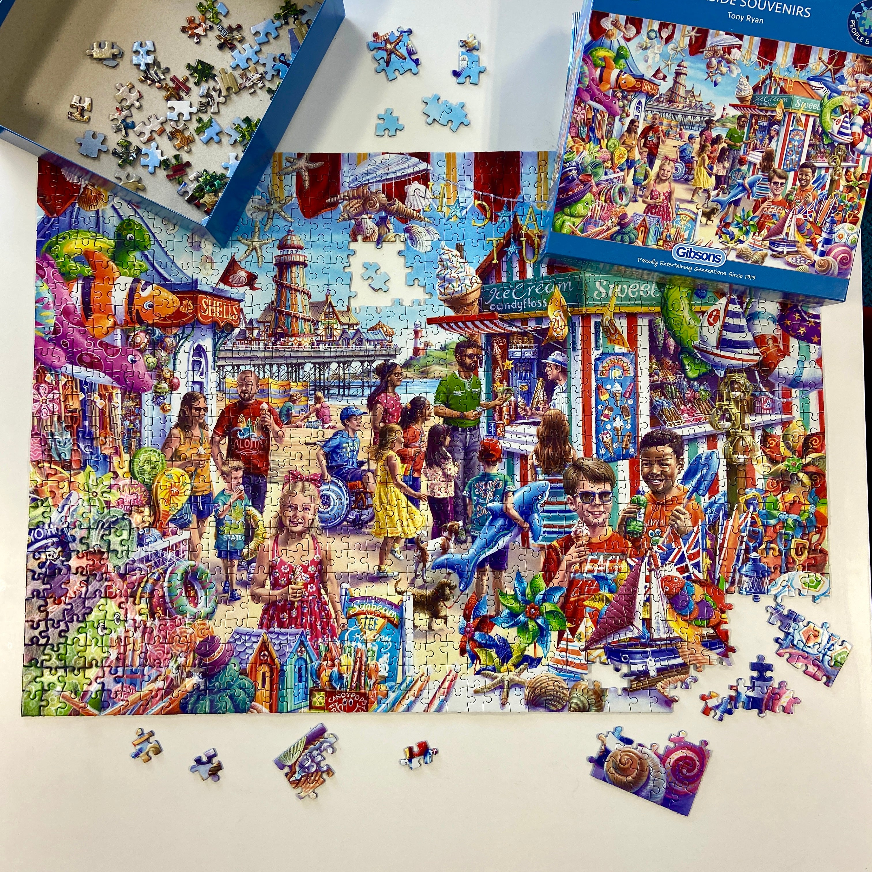 Seaside souvenirs 1000 piece jigsaw puzzle by gibsons games eco friendly jigsaw puzzles