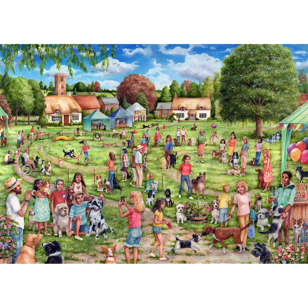 The village dog show 1000 piece jigsaw puzzle by gibsons
