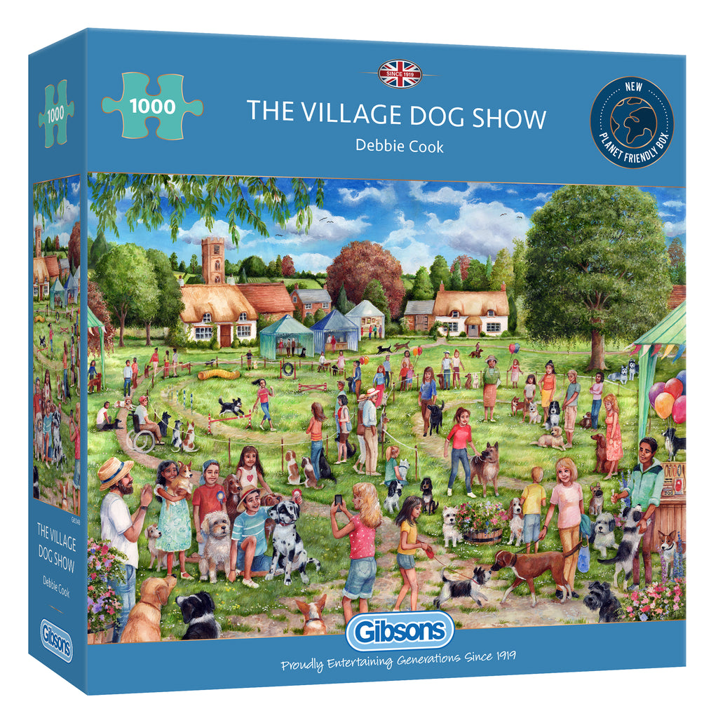 The village dog show 1000 piece jigsaw puzzle by gibsons