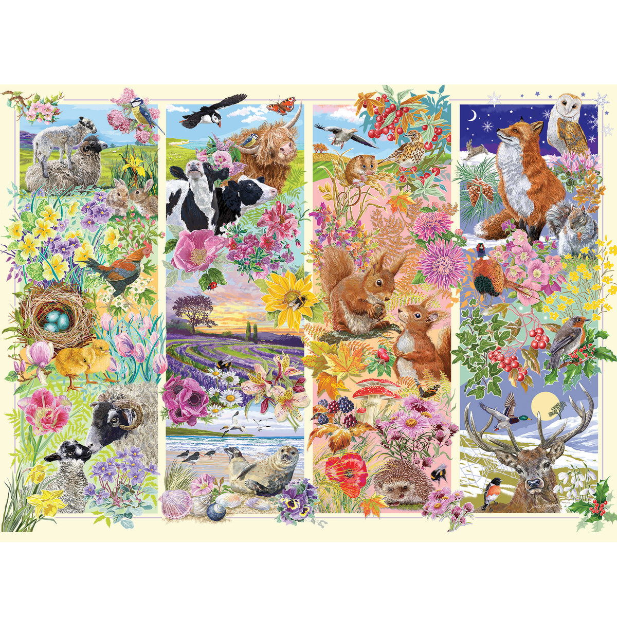 Through the Seasons 1000 piece jigsaw puzzle by gibsons games