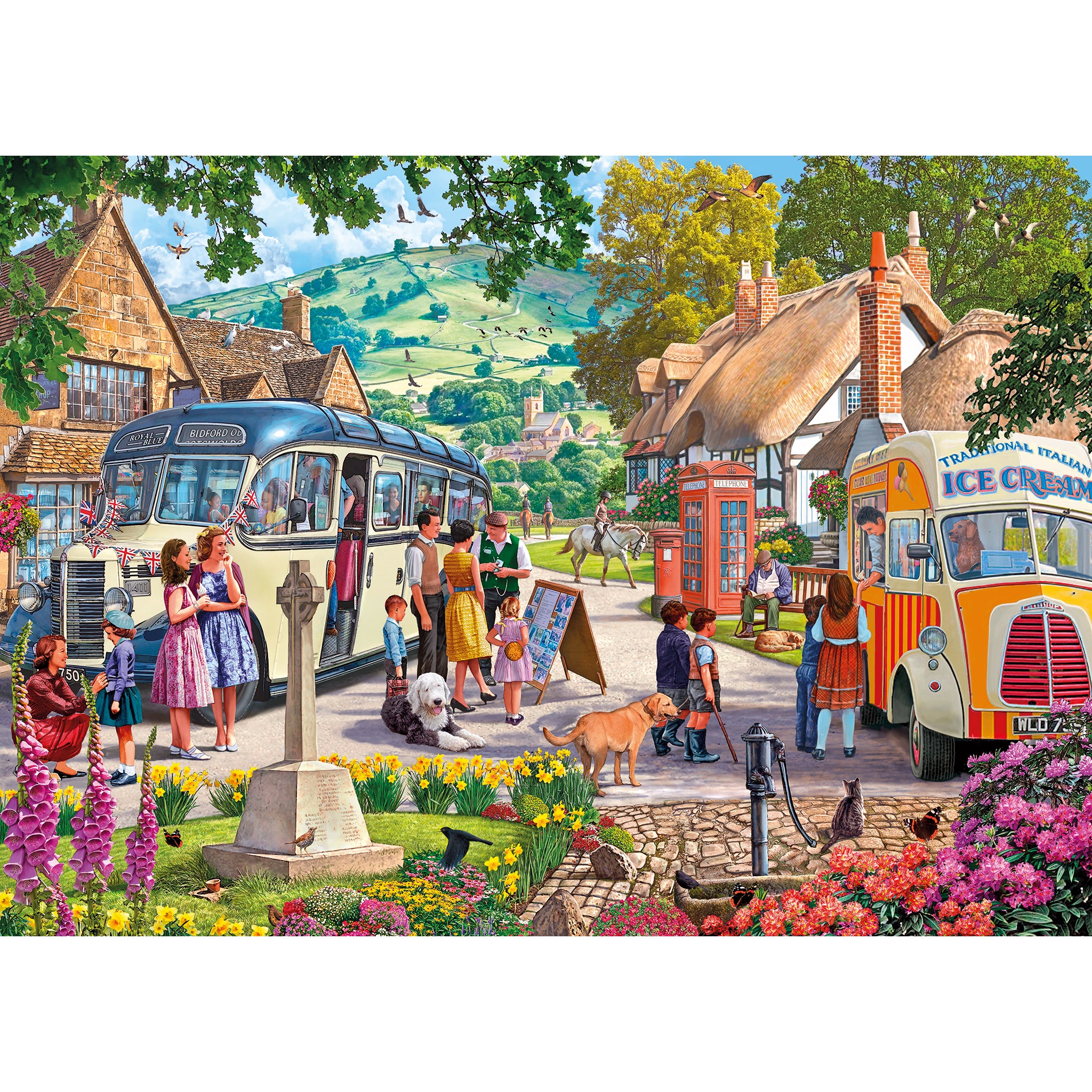 boarding the bus 1000 piece jigsaw puzzle by steve crisp