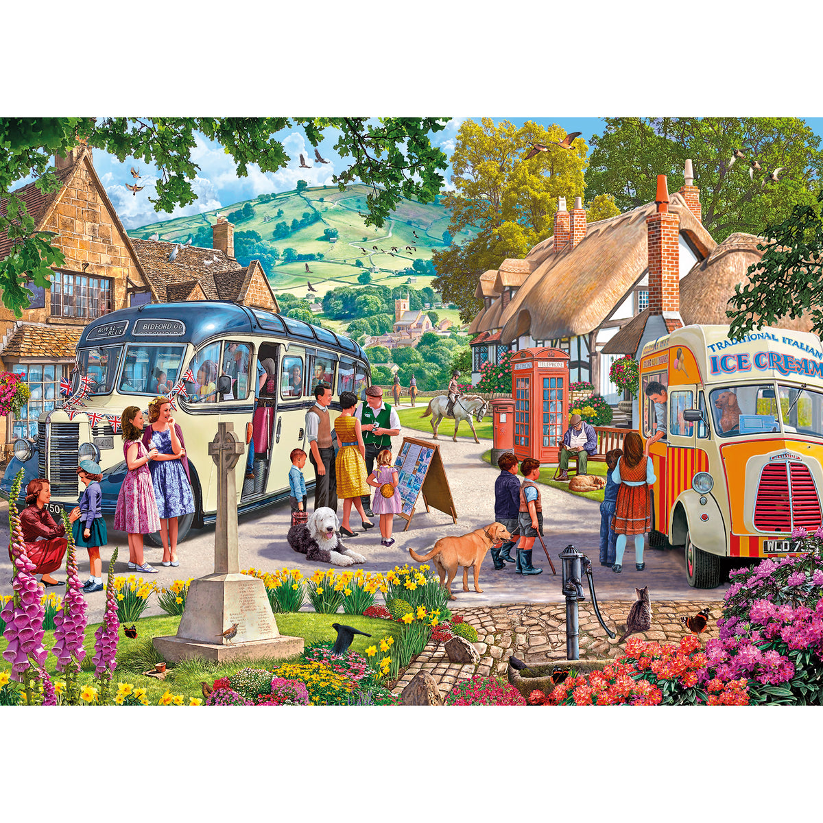 boarding the bus 1000 piece jigsaw puzzle by steve crisp