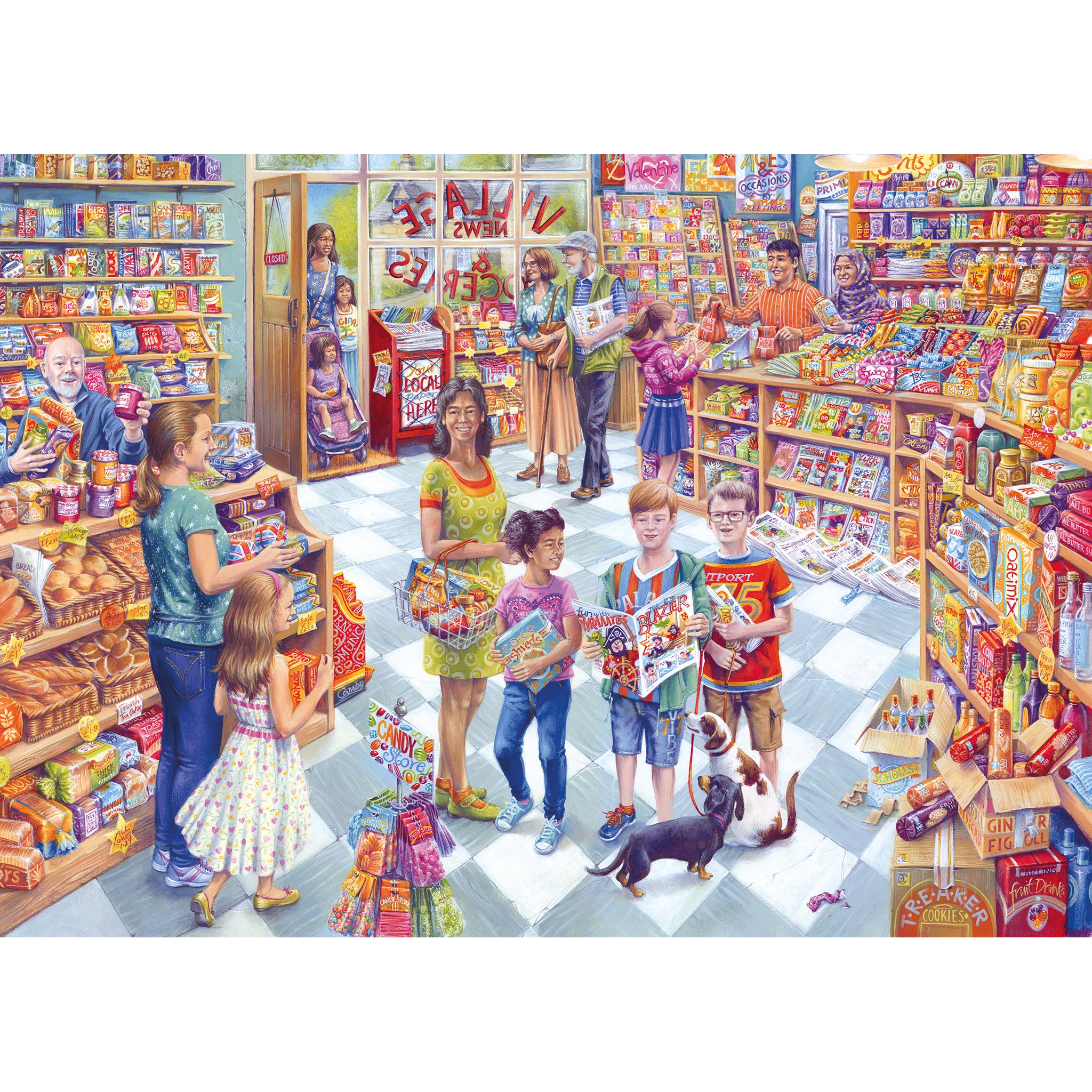 G6354 Village News 1000 piece jigsaw puzzle from gibsons