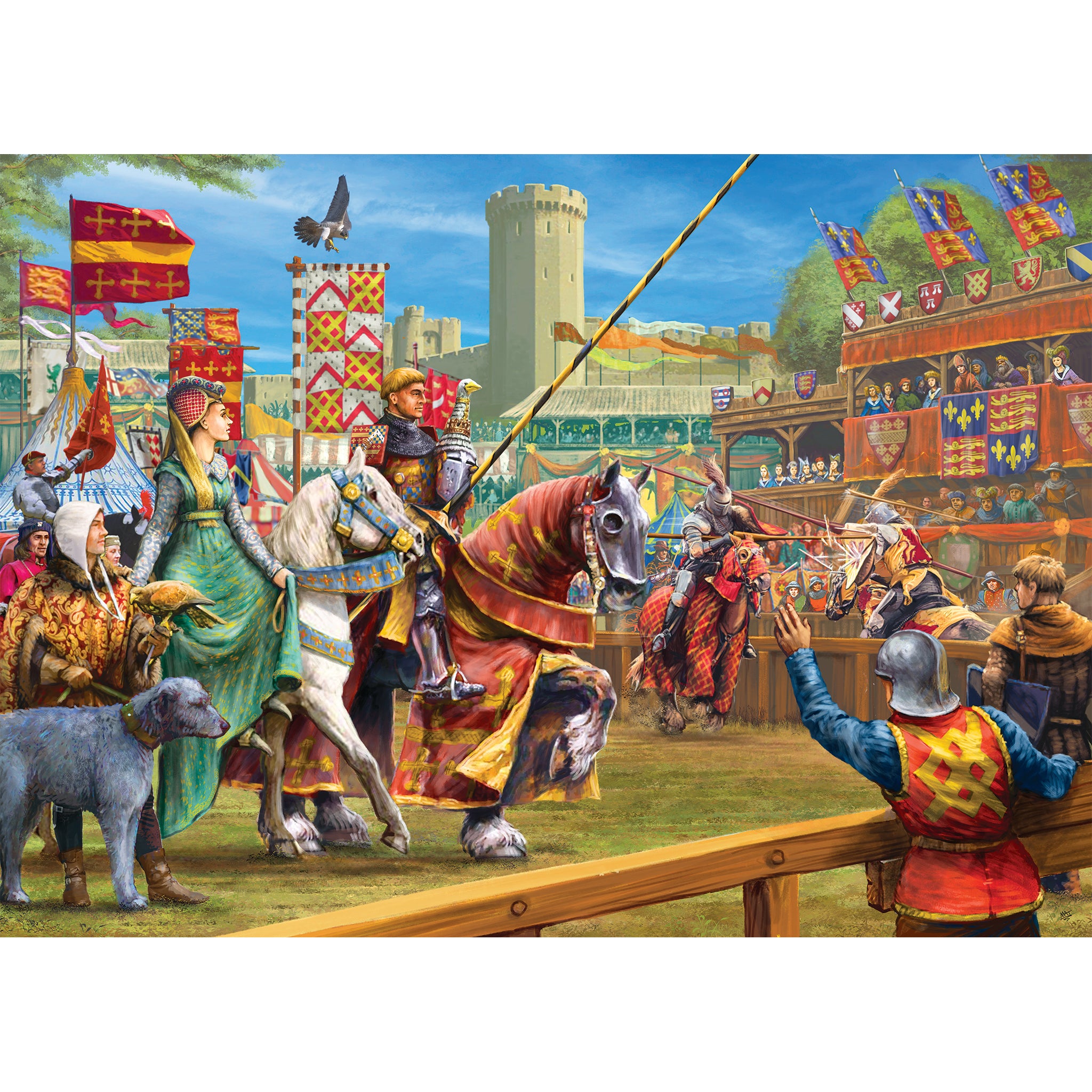 joust at Warwick 1000 piece jigsaw puzzle by gibsons games