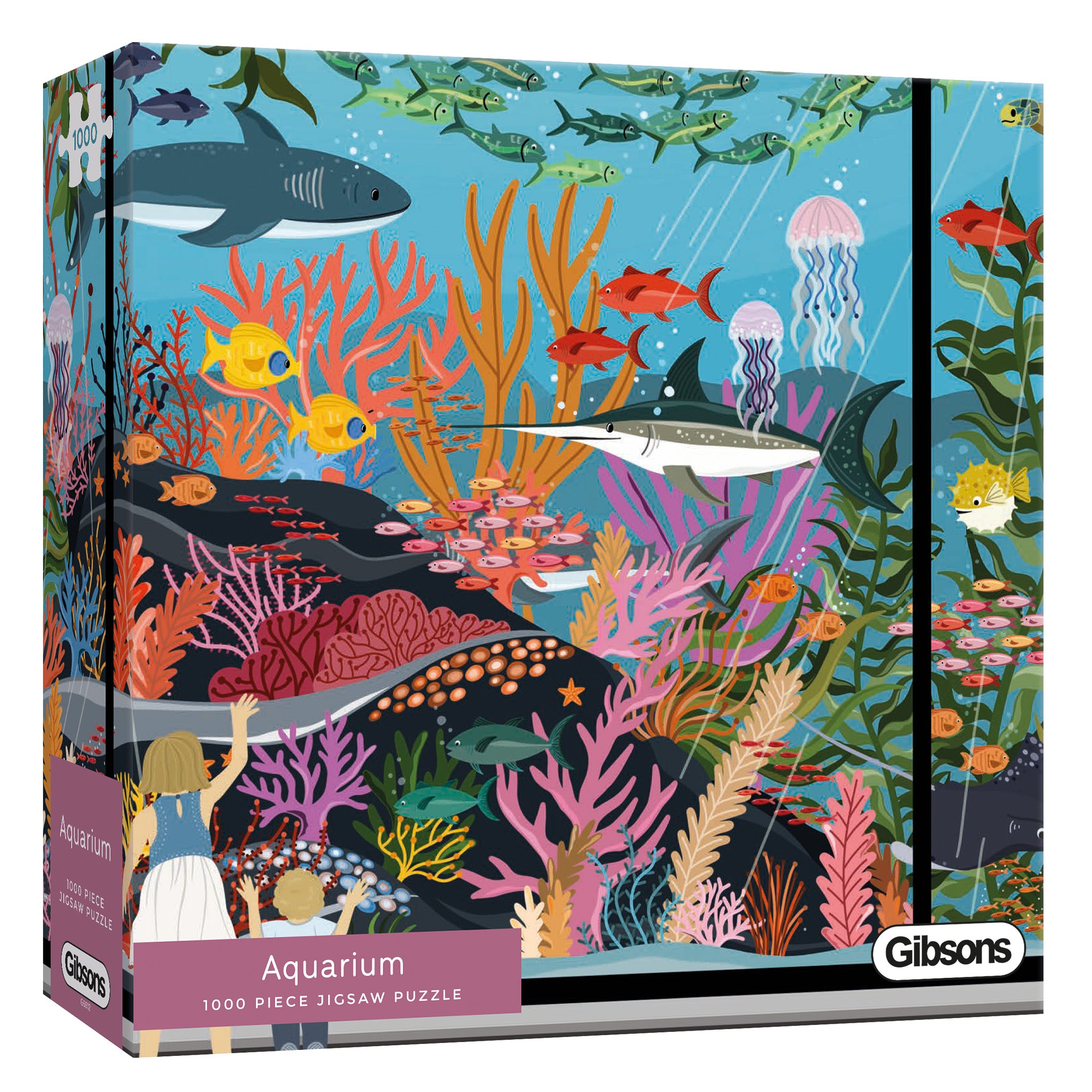 G6612 Aquarium White Logo collection 1000 piece jigsaw puzzle gibsons games