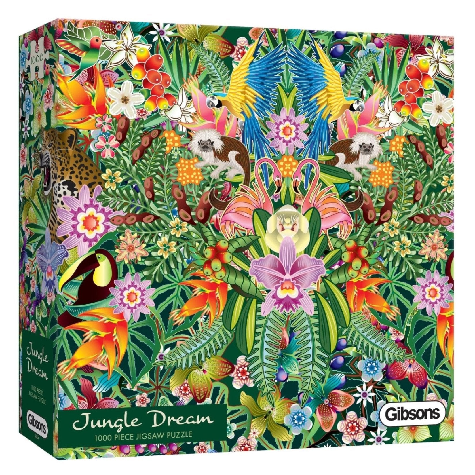 G6620 Jungle dream 1000 piece white logo jigsaw puzzle by gibsons games