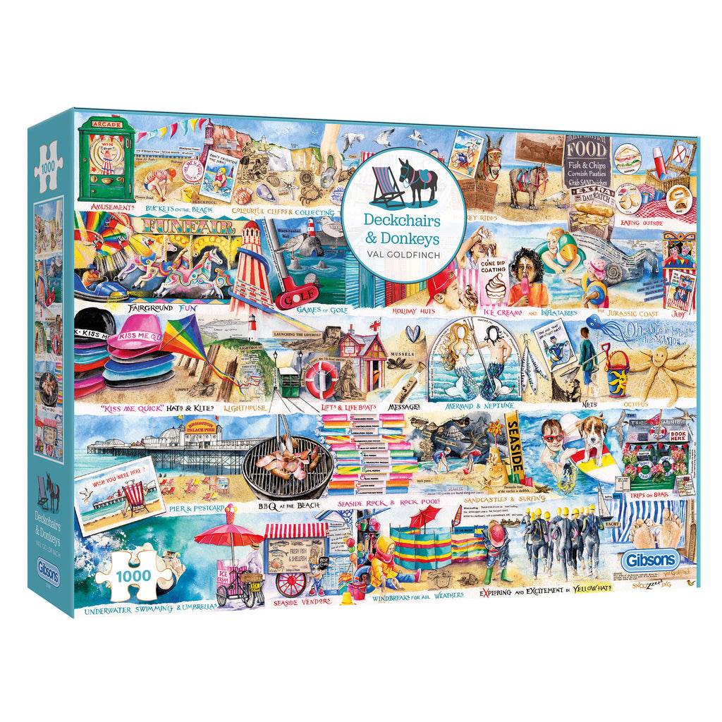 Deckchairs and Donkeys 1000 piece jigsaw puzzle by gibsons