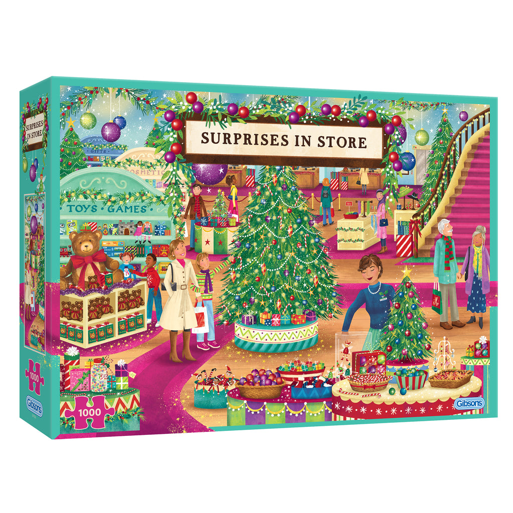 Suprises in Store 1000 piece christmas jigsaw by gibsons