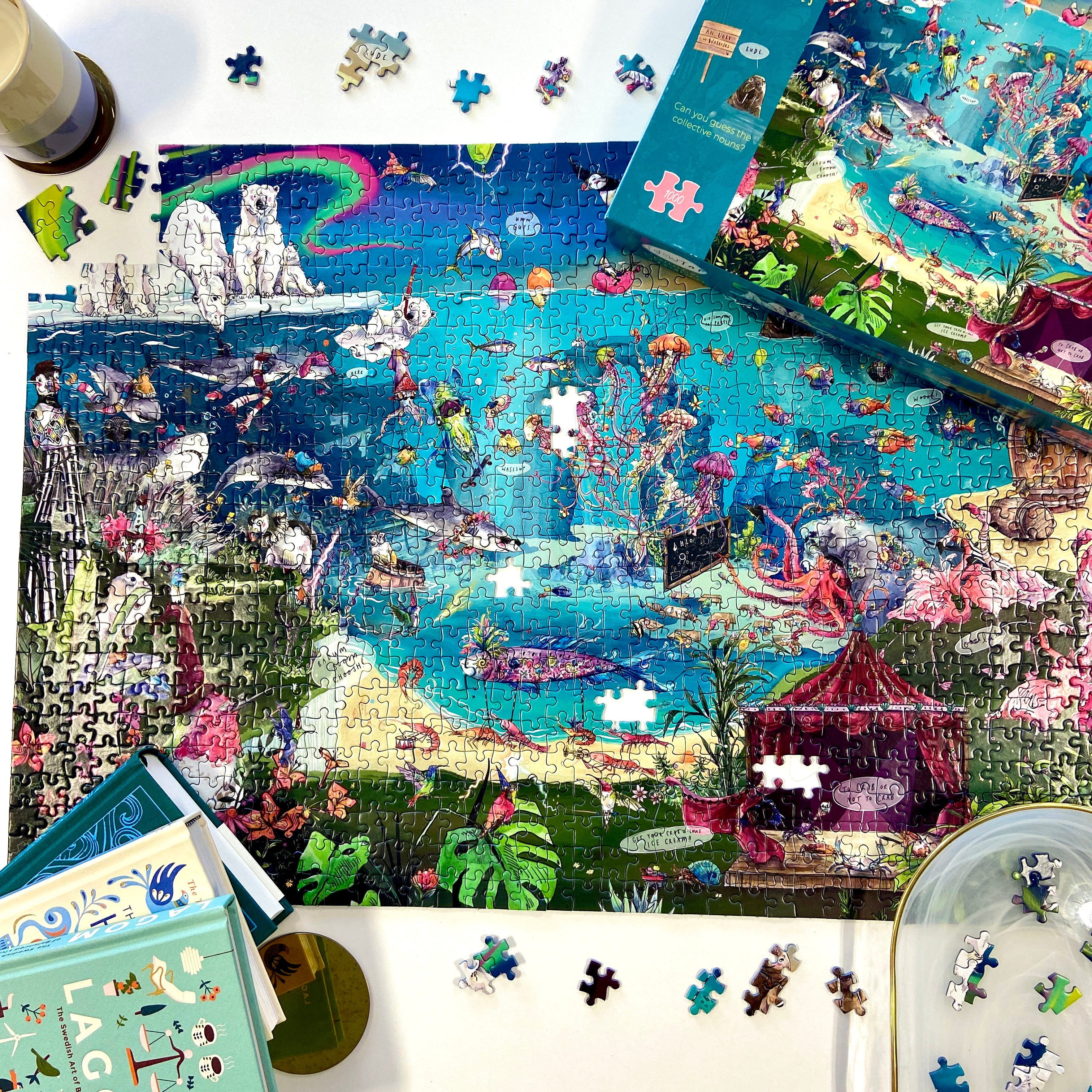 a collective of creatures 1000 piece jigsaw puzzle illustrated by snow tap gibsons games