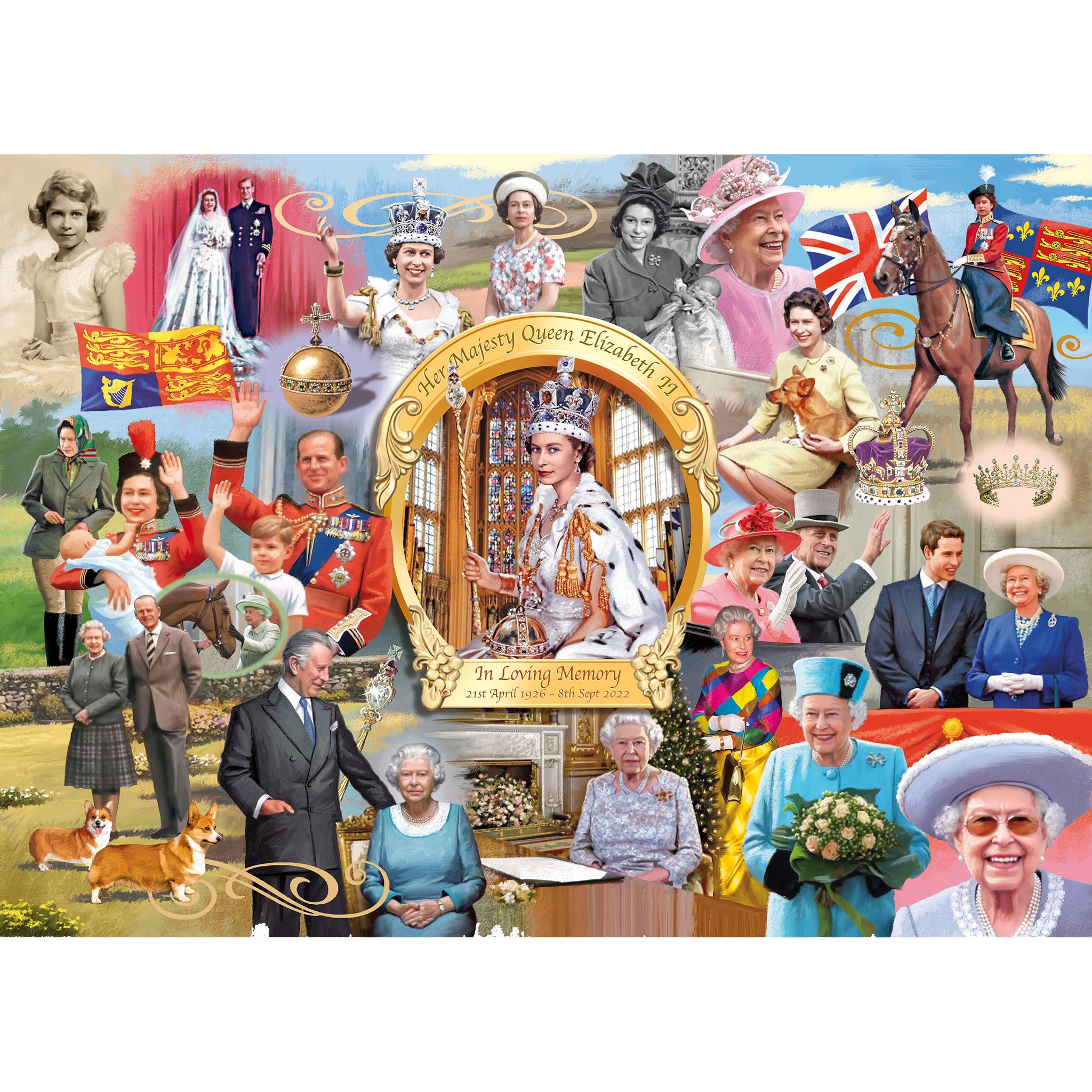 Queen Elizabeth II 1000 piece jigsaw puzzle by gibsons games