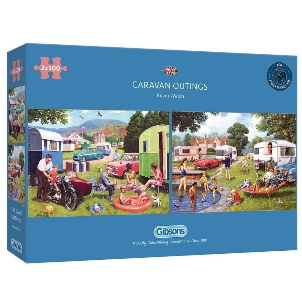 Caravan Outings (2 in a box) 500 Piece Jigsaw Puzzles for Adults from Gibsons 