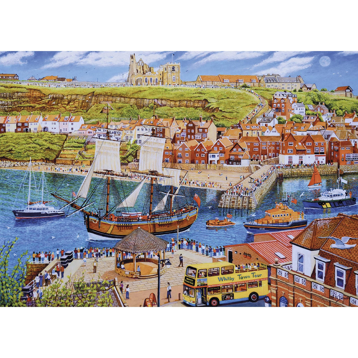 Gibsons Endeavour, Whitby 1000 Piece Jigsaw Puzzle for adults
