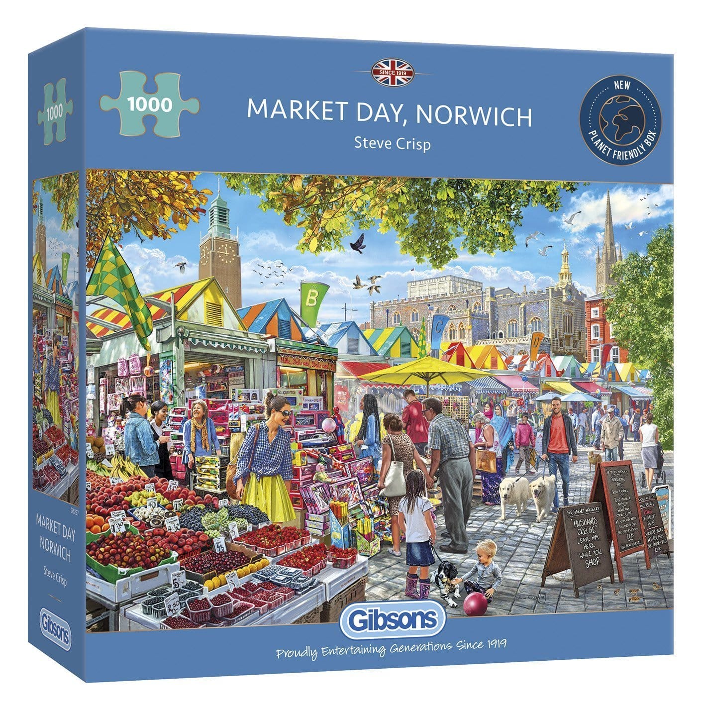 Gibsons Market Day, Norwich 1000 Piece Jigsaw Puzzle for adults