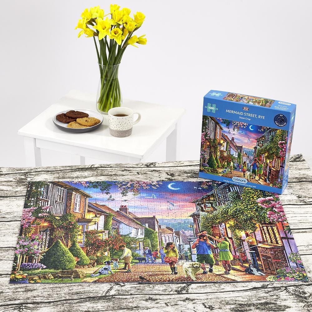 Gibsons Mermaid Street, Rye - 1000 piece jigsaw puzzle for adults