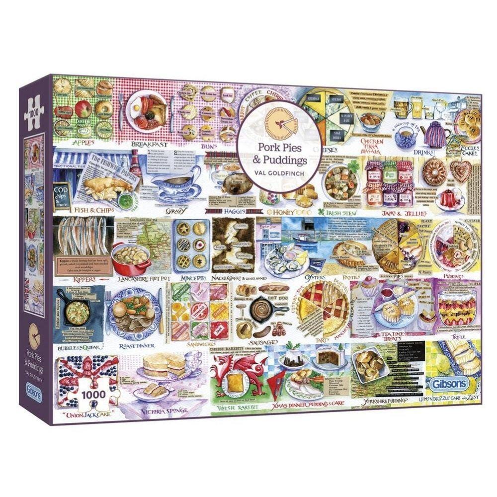 Pork Pies and Puddings 1000 piece jigsaw puzzle for adults from Gibsons