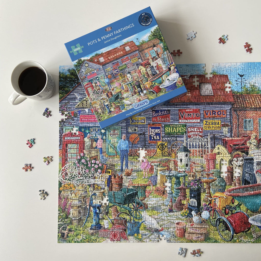 Gibsons Pots & Penny Farthings 1000 Piece Jigsaw Puzzle for adults