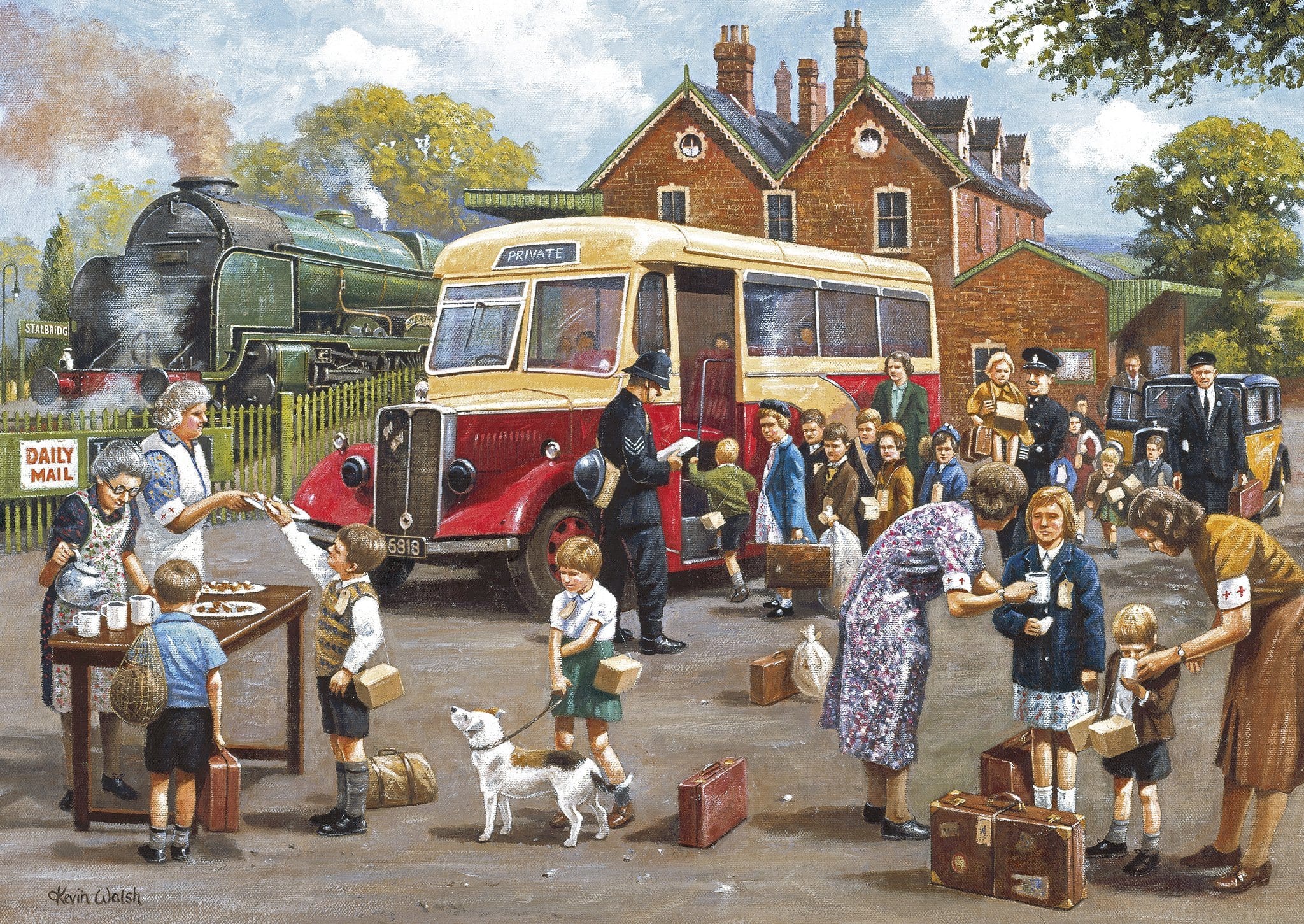 The Evacuees (4 in a box) 500 piece jigsaw puzzles for adults from Gibsons | Sustainably made using 100% Recycled Board