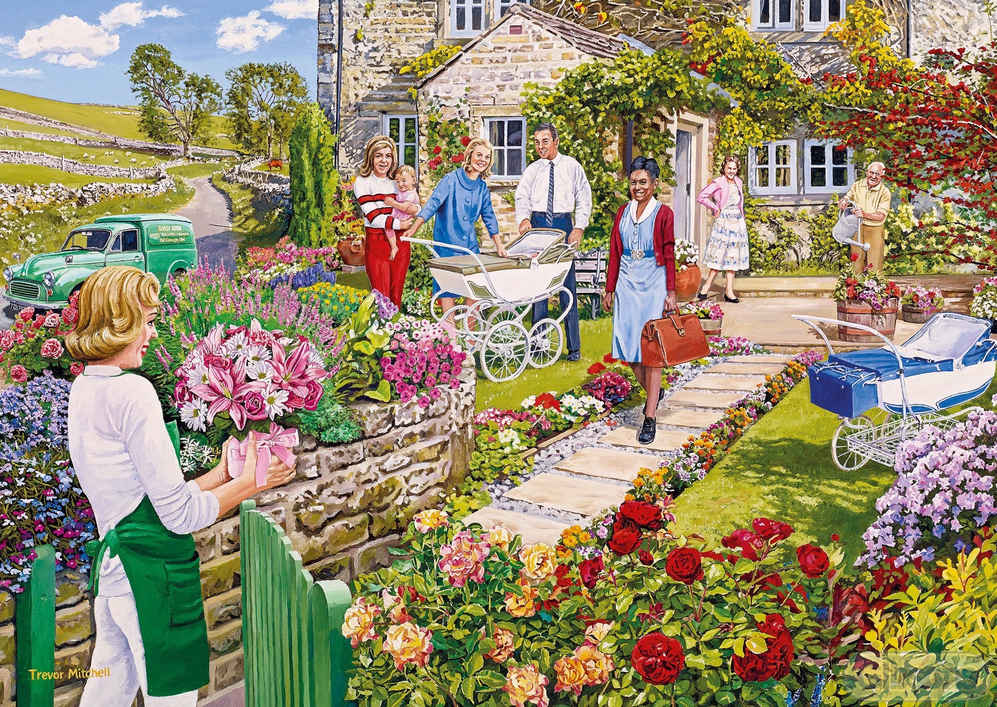 Gibsons The Florist's Round  (4 in a box) 4x500Piece Jigsaw Puzzle for Adults